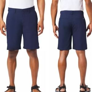 Columbia Navy Cotton Shorts 8" Inseam Mens 32 Waist
